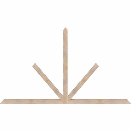 Ekena Millwork Saratoga Smooth Timber Gable Bracket, Douglas Fir, 108"W x 63"H x 3 1/2"D x 3 1/2"F, 14/12 Pitch GBW108X63X0404SAR00SDF